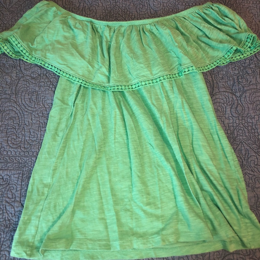 Turquoise Off the shoulder Top